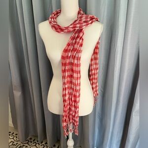 Ralph Lauren red & white checkered scarf